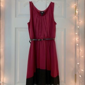 IZ byer red and black dress with belt size small